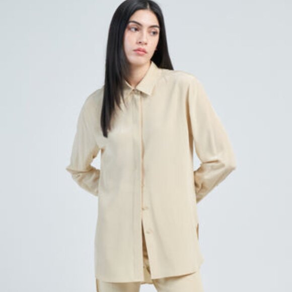 Silk Crepe de Soie Bold Blouse - Picture 2 of 10